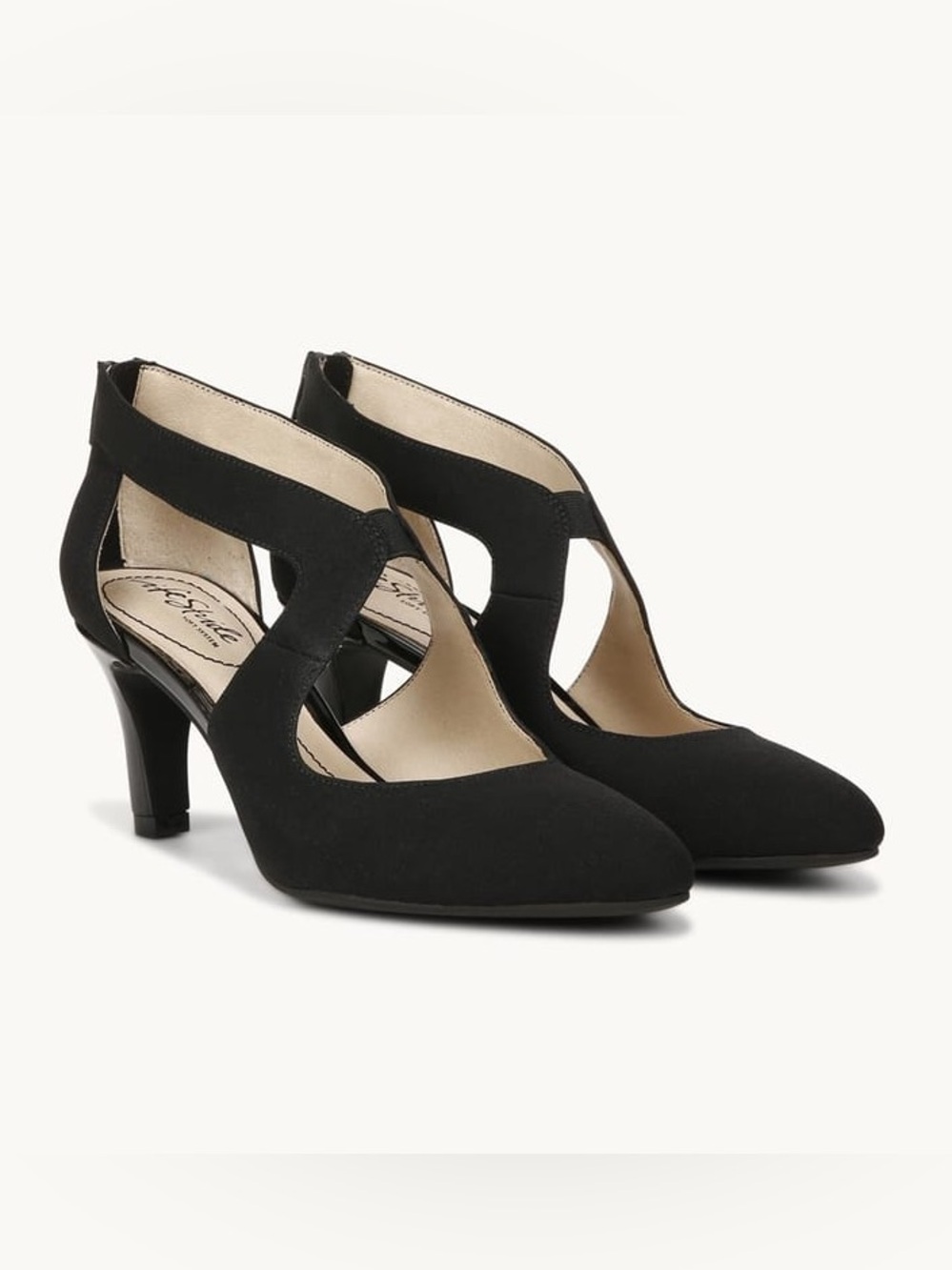 New Size 9 Giovanna 2 Black Micron Cutout Dress Pumps (ABBA)